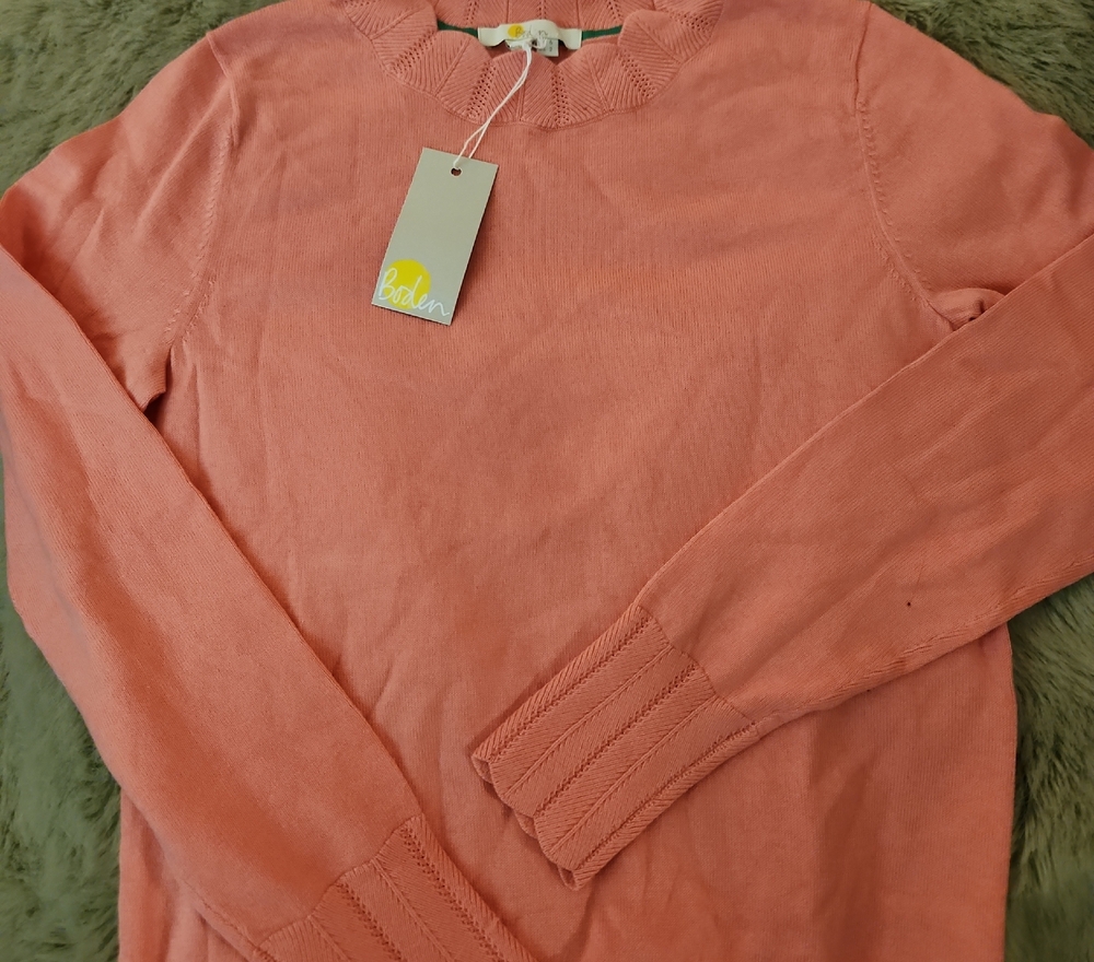Boden Coral Knit Top